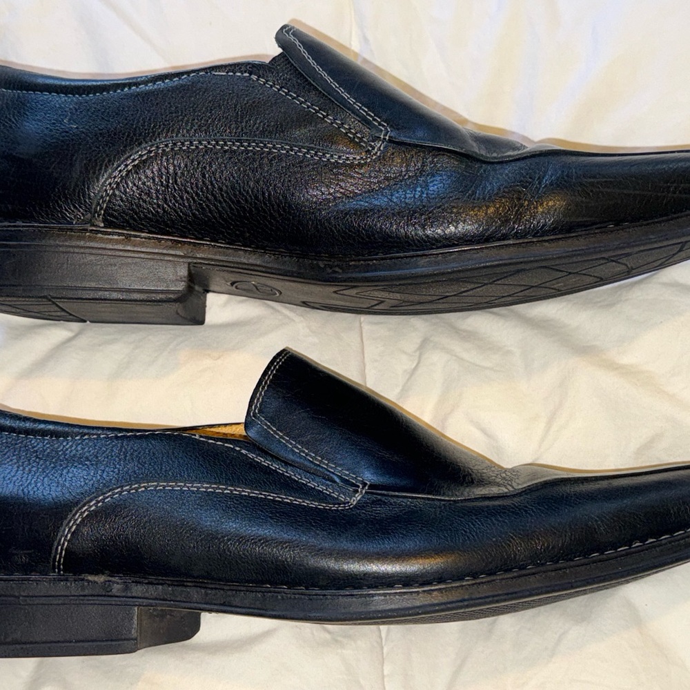 Sandro Moscoloni Black Leather Men's Slip-Ons 10.5 D - Picture 6 of 7